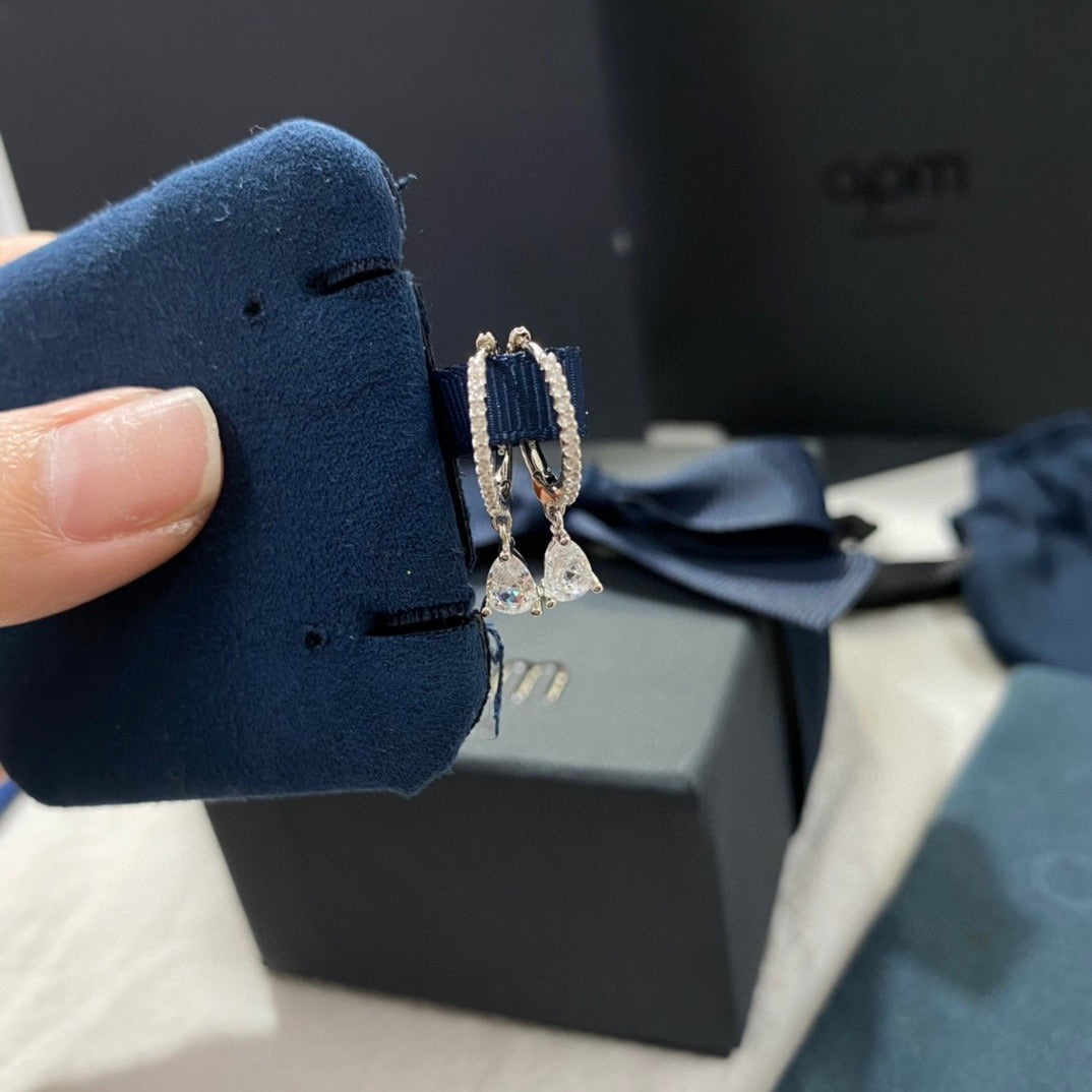 APM Monaco White Crystal Earrings