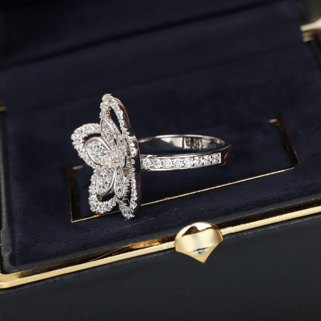 Graff Sterling Silver Floral Ring