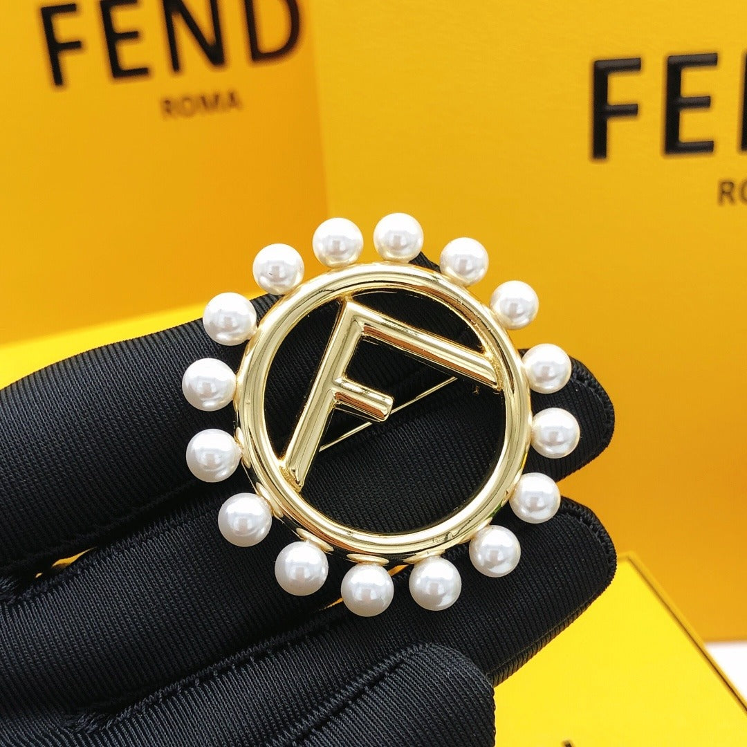 Fendi Pearl Brooch