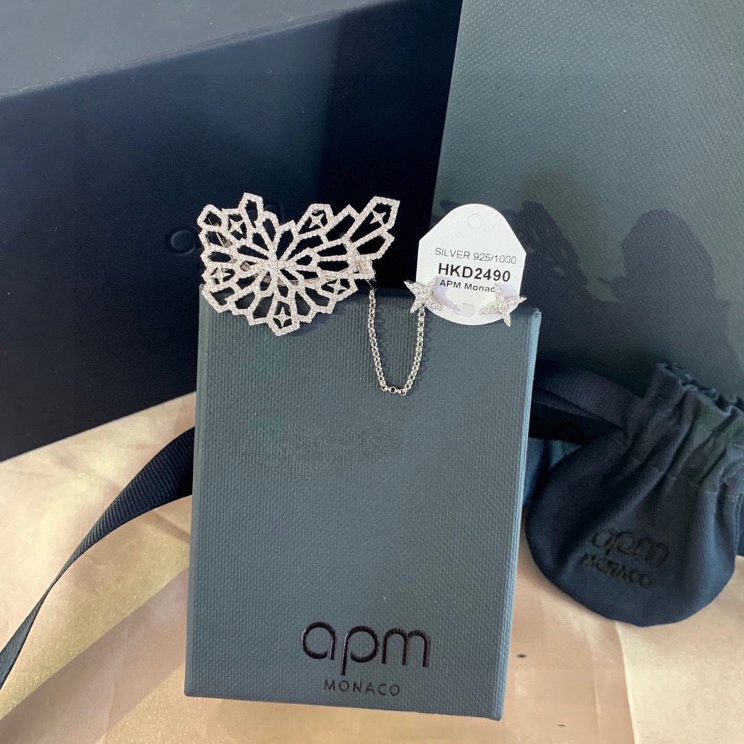 APM Monaco White Openwork Earrings
