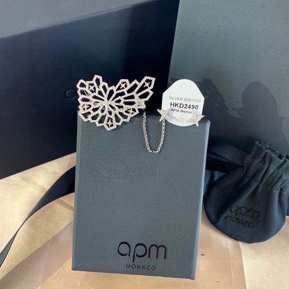APM Monaco White Openwork Earrings