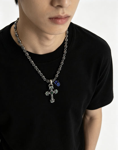 Chrome Hearts Sterling Silver Cross Necklace