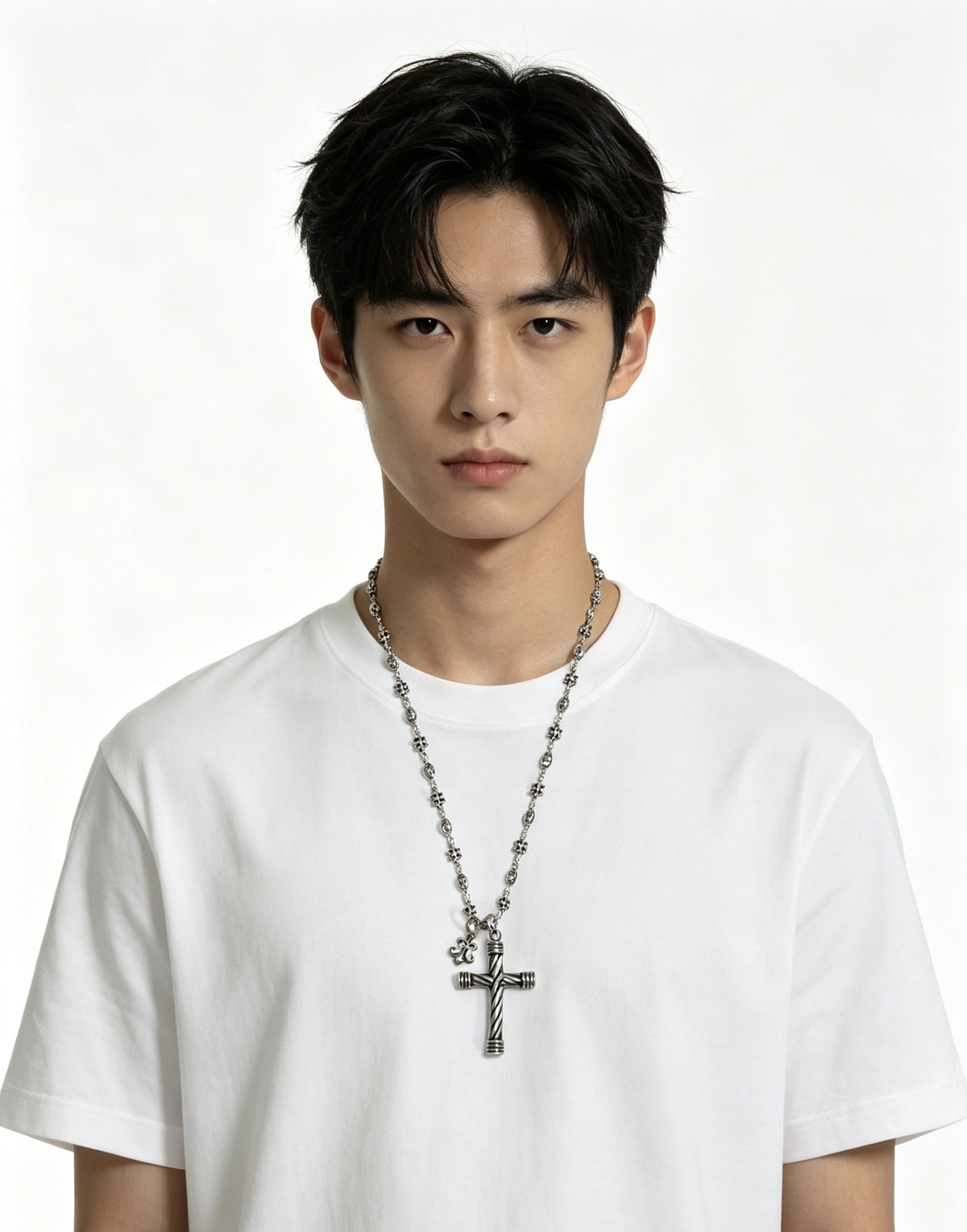 Chrome Hearts Sterling Silver Cross Necklace
