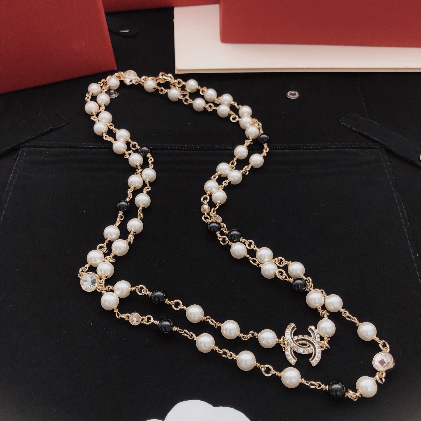 Chanel Brass Pearl Necklace