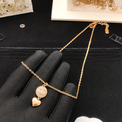 Dior Gold Brass Heart Necklace
