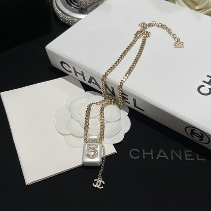 Chanel White Brass Necklace