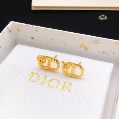 Dior Brass Sunburst Earrings