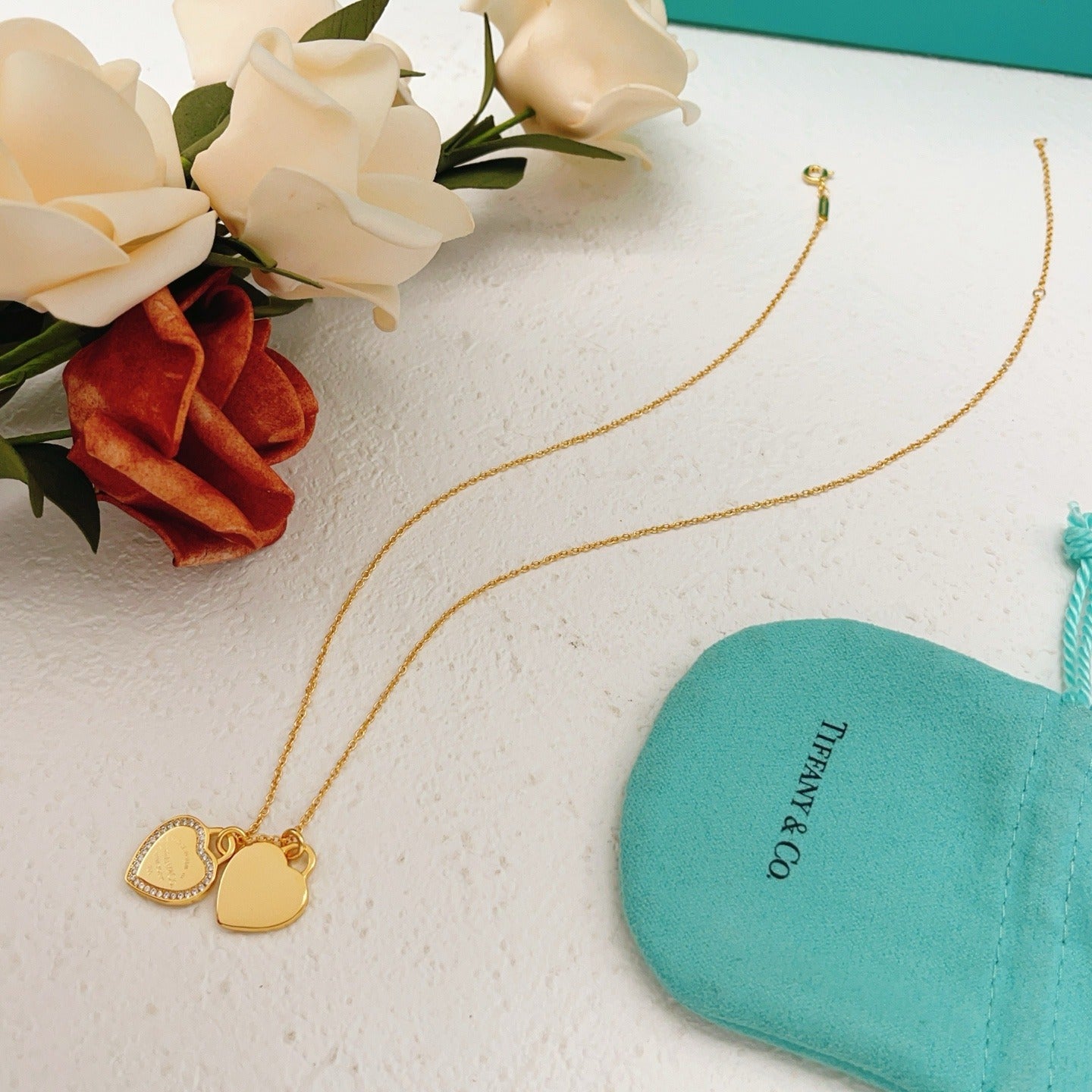 Tiffany & Co. Gold Brass Heart Necklace