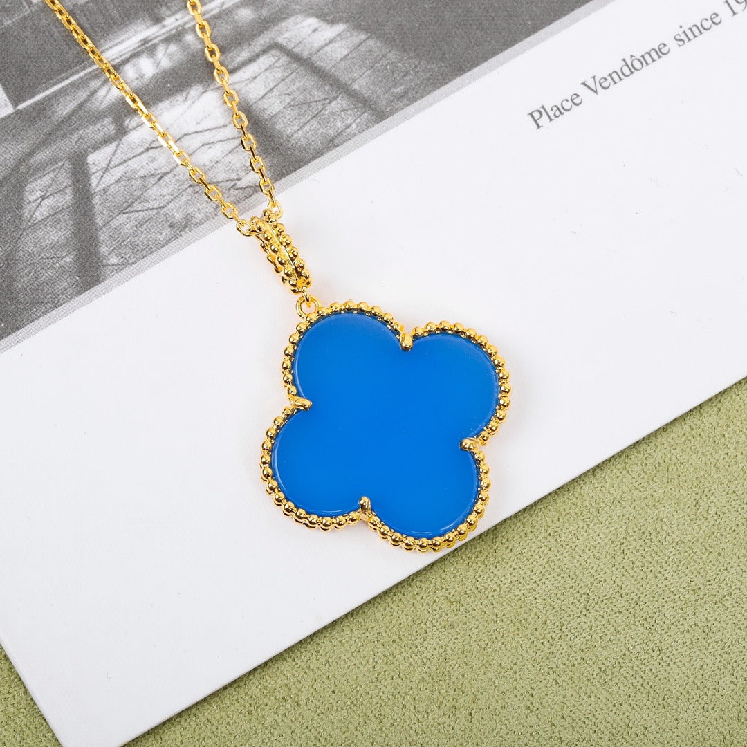 Van Cleef & Arpels Sterling Silver Alhambra Necklace