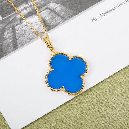 Van Cleef & Arpels Sterling Silver Alhambra Necklace
