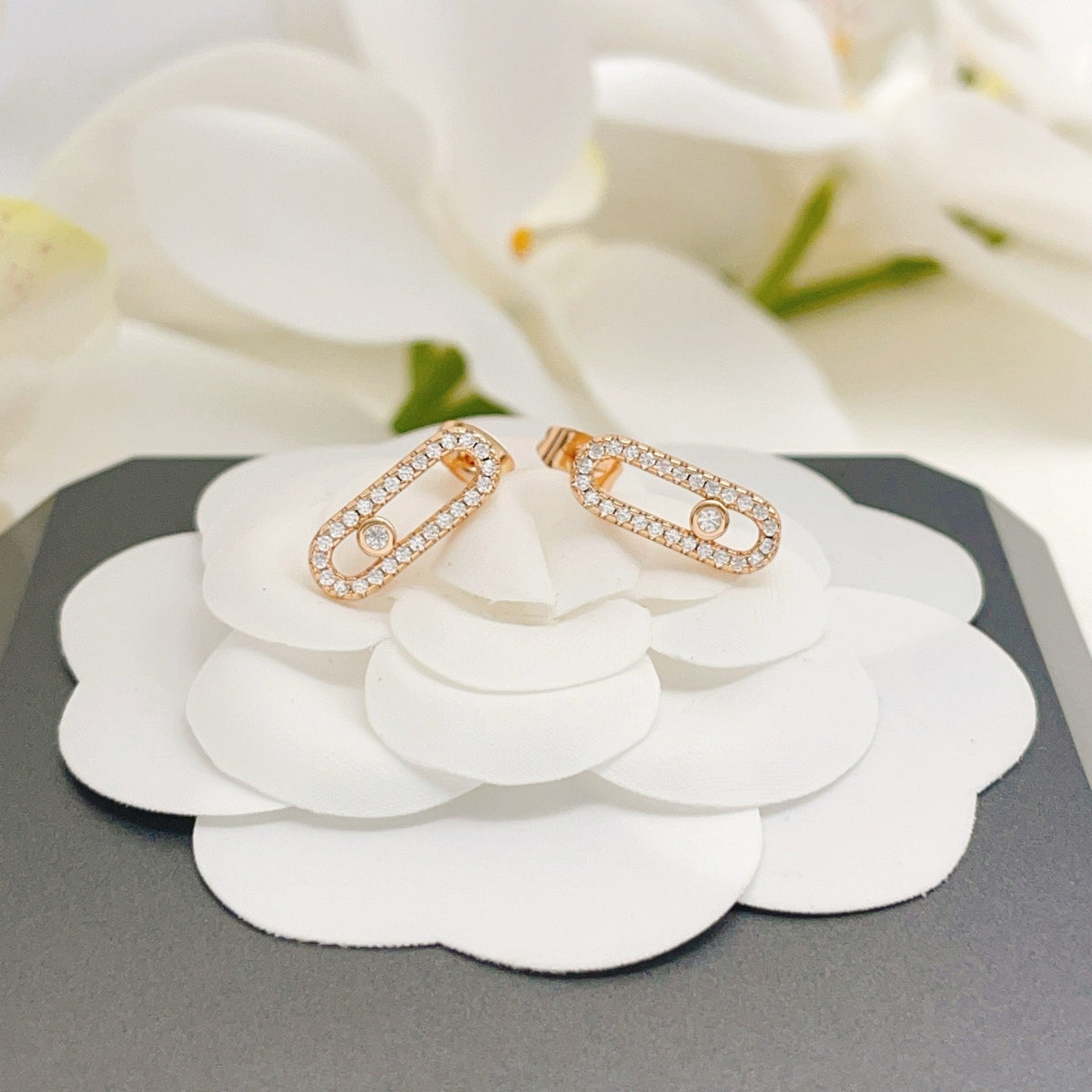 Messika Brass Pave Earrings