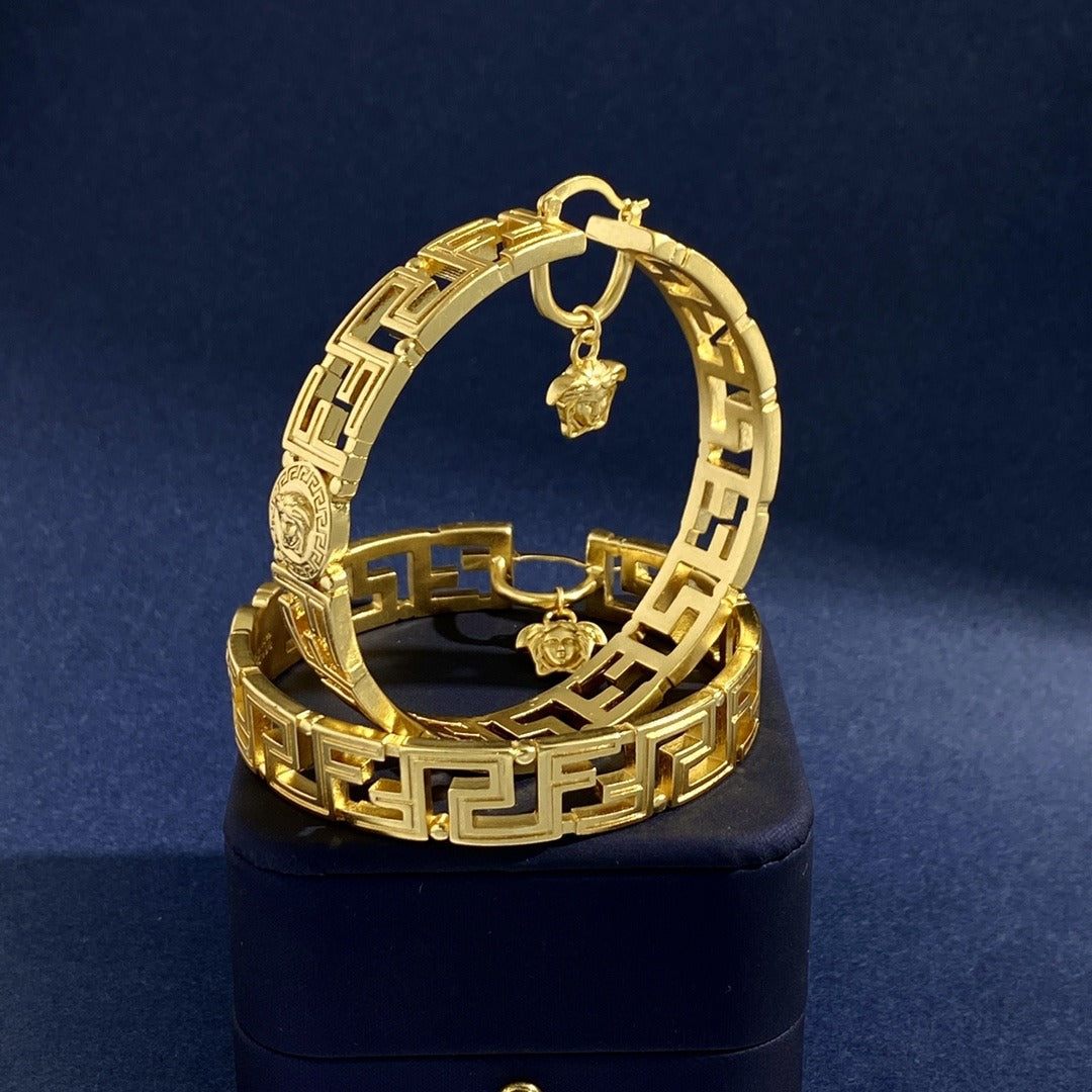 Fendi Brass Medusa Earrings