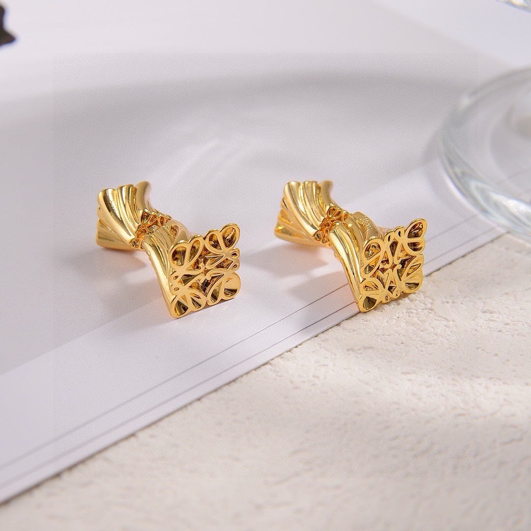 Loewe Brass Logo Earrings