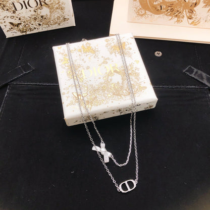 Dior Brass Bow Necklace