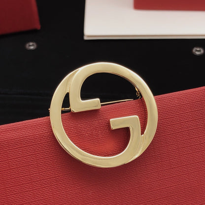 Gucci Brass Round Brooch