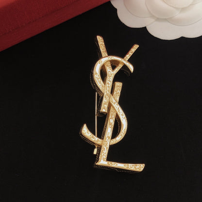 Saint Laurent Brass Brooch