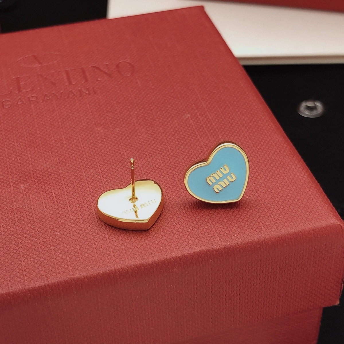 Miu Miu Brass Heart Earrings