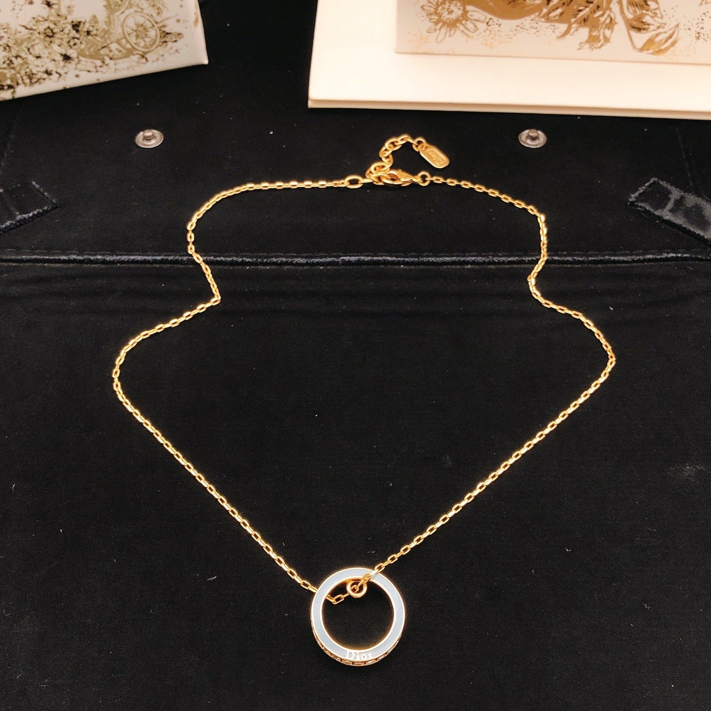 Dior Brass Round Necklace
