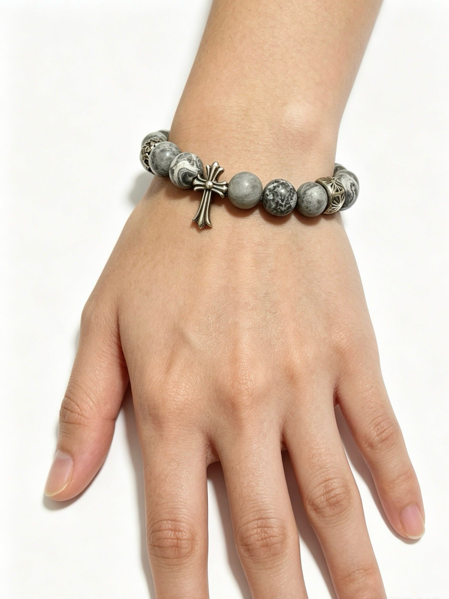 Chrome Hearts Sterling Silver Cross Bracelet
