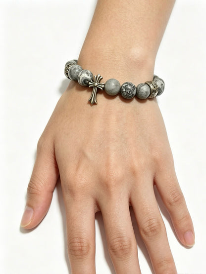 Chrome Hearts Sterling Silver Cross Bracelet