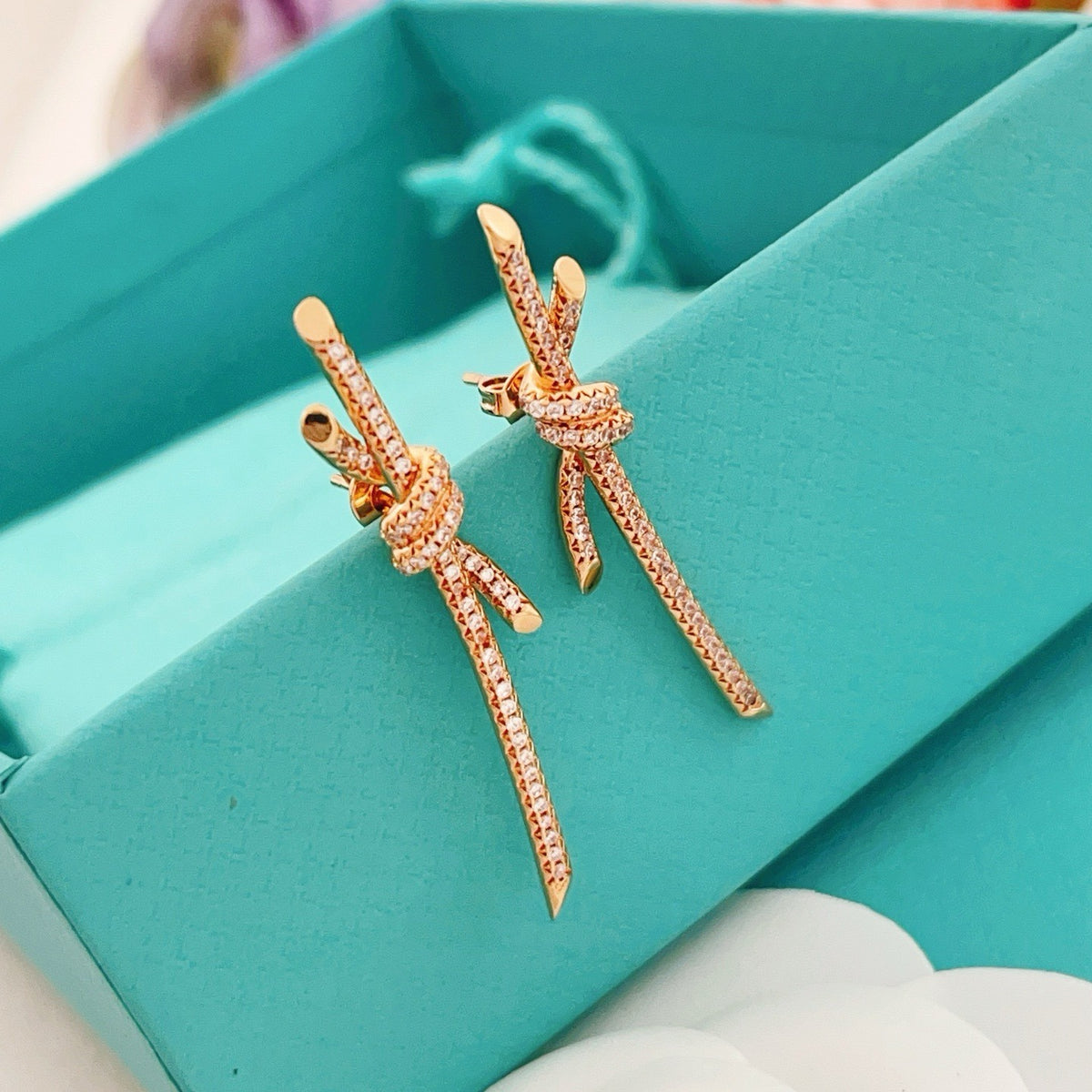 Tiffany & Co. Brass Pave Earrings
