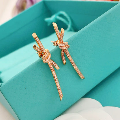 Tiffany & Co. Brass Pave Earrings