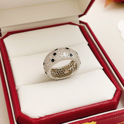 Cartier Silver Brass Leopard-Print Ring