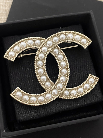 Chanel Brass Pearl Brooch