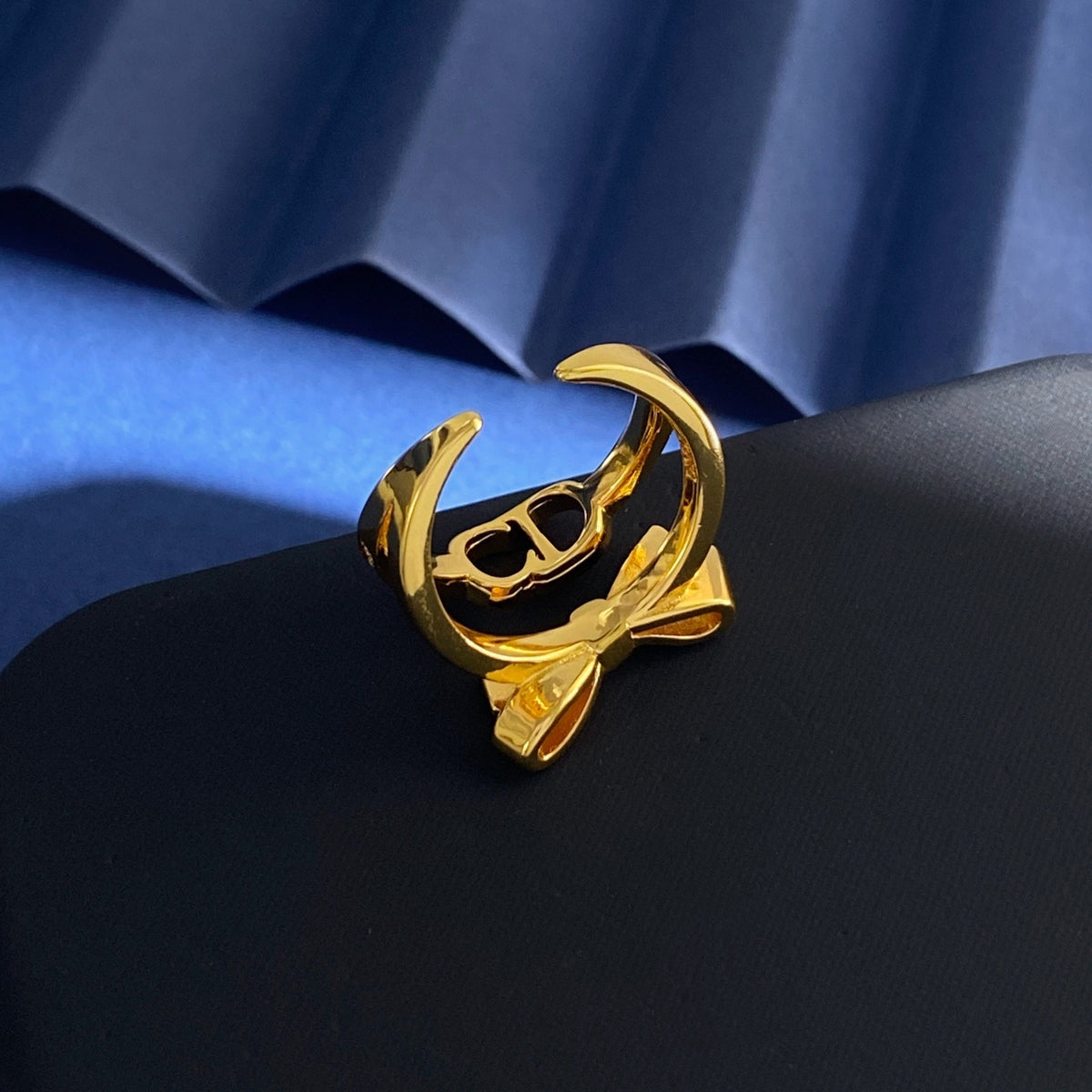 Dior Gold Brass Bow Ring