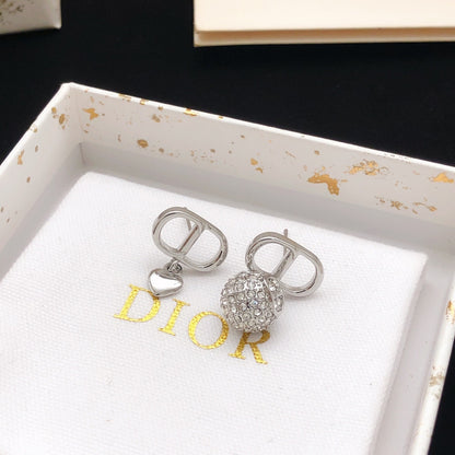 Dior Brass Heart Earrings