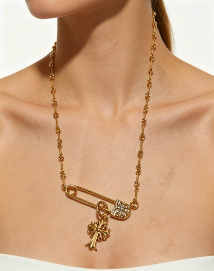 Chrome Hearts Sterling Silver Cross Necklace