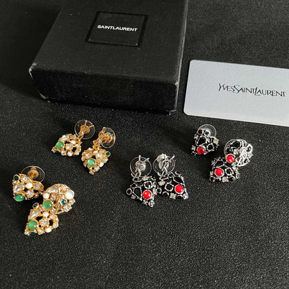 Saint Laurent Sterling Silver Vintage-Finish Earrings