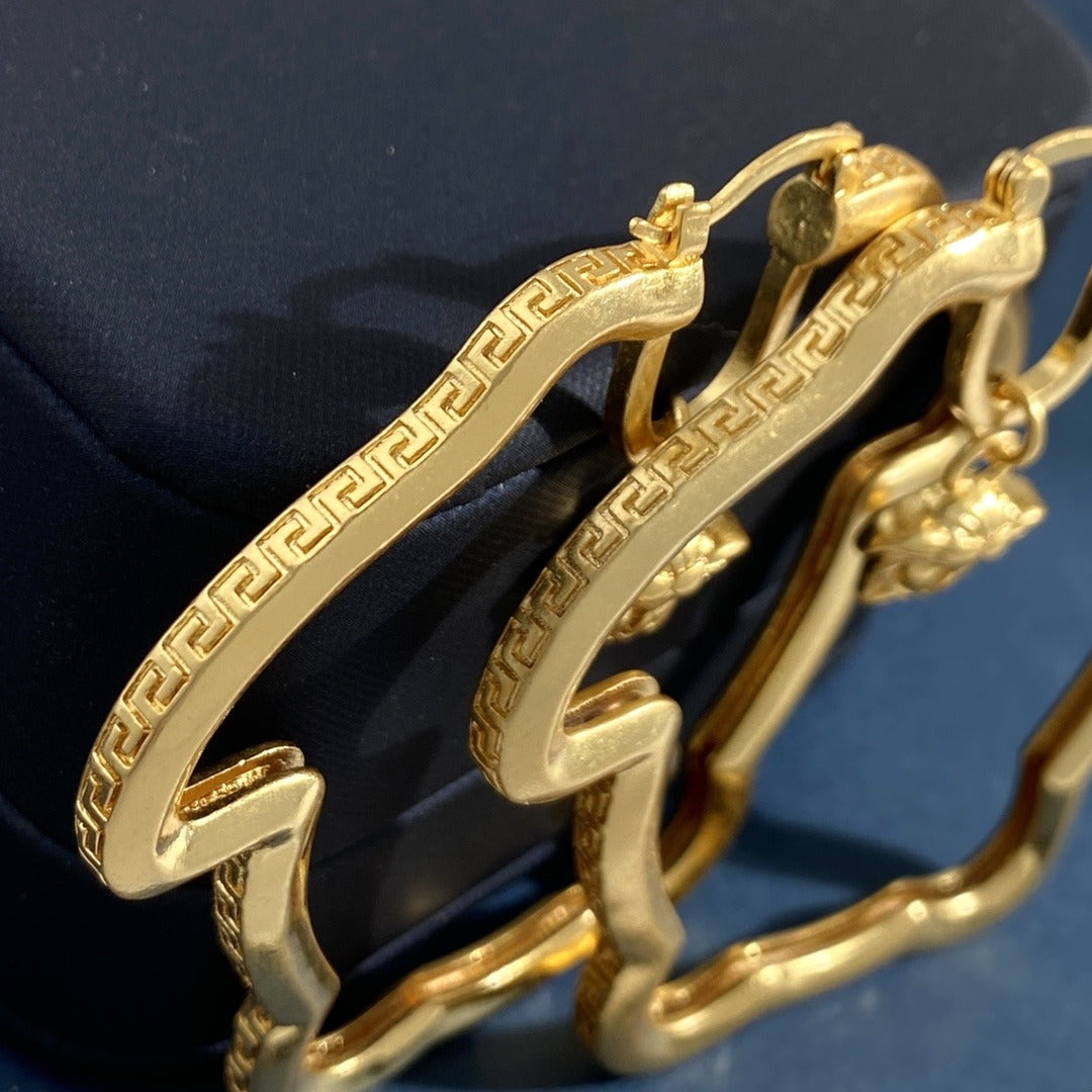 Versace Brass Medusa Earrings