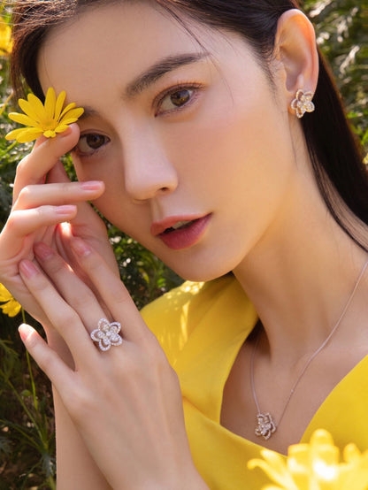 Graff Sterling Silver Floral Ring