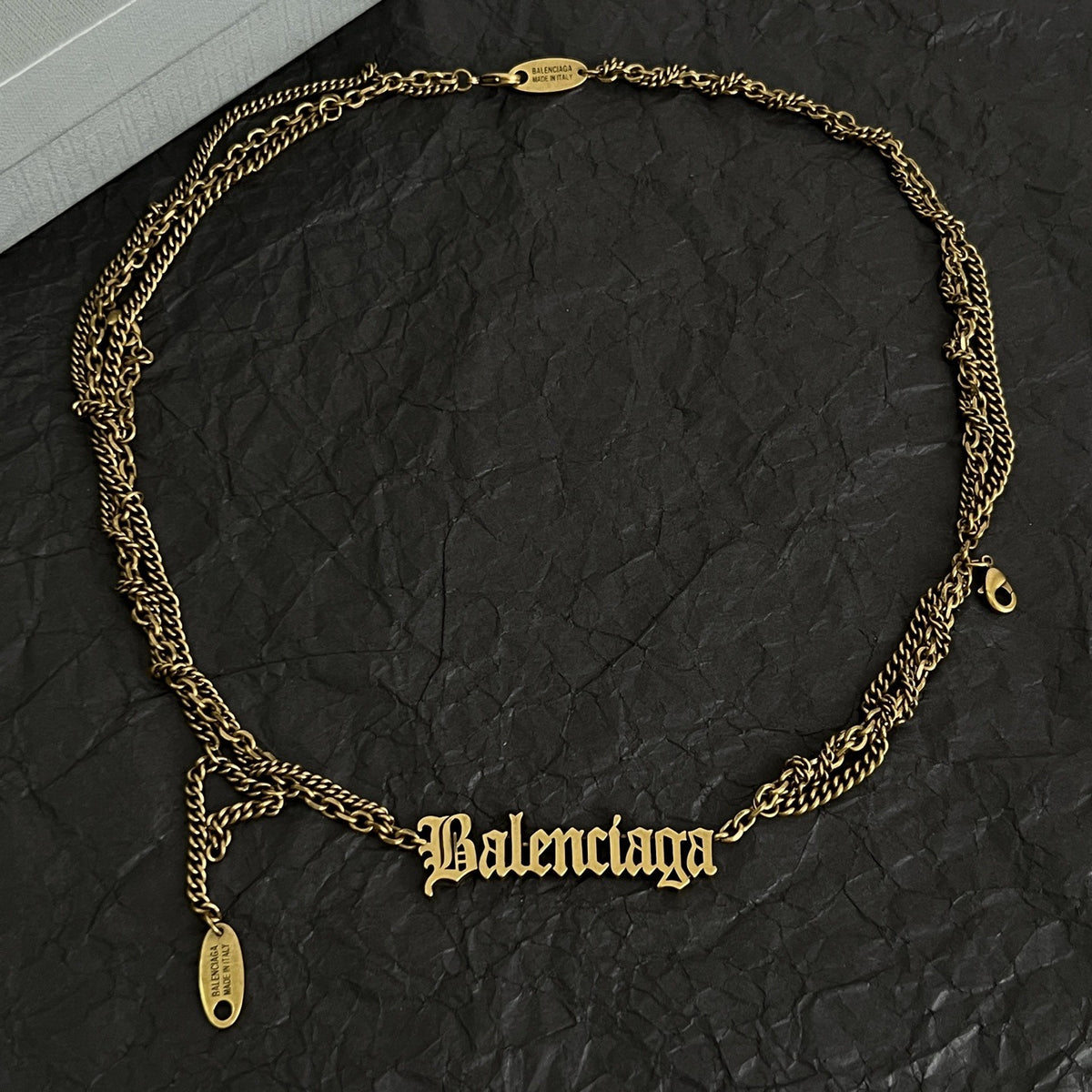 Balenciaga Brass Vintage-Finish Necklace