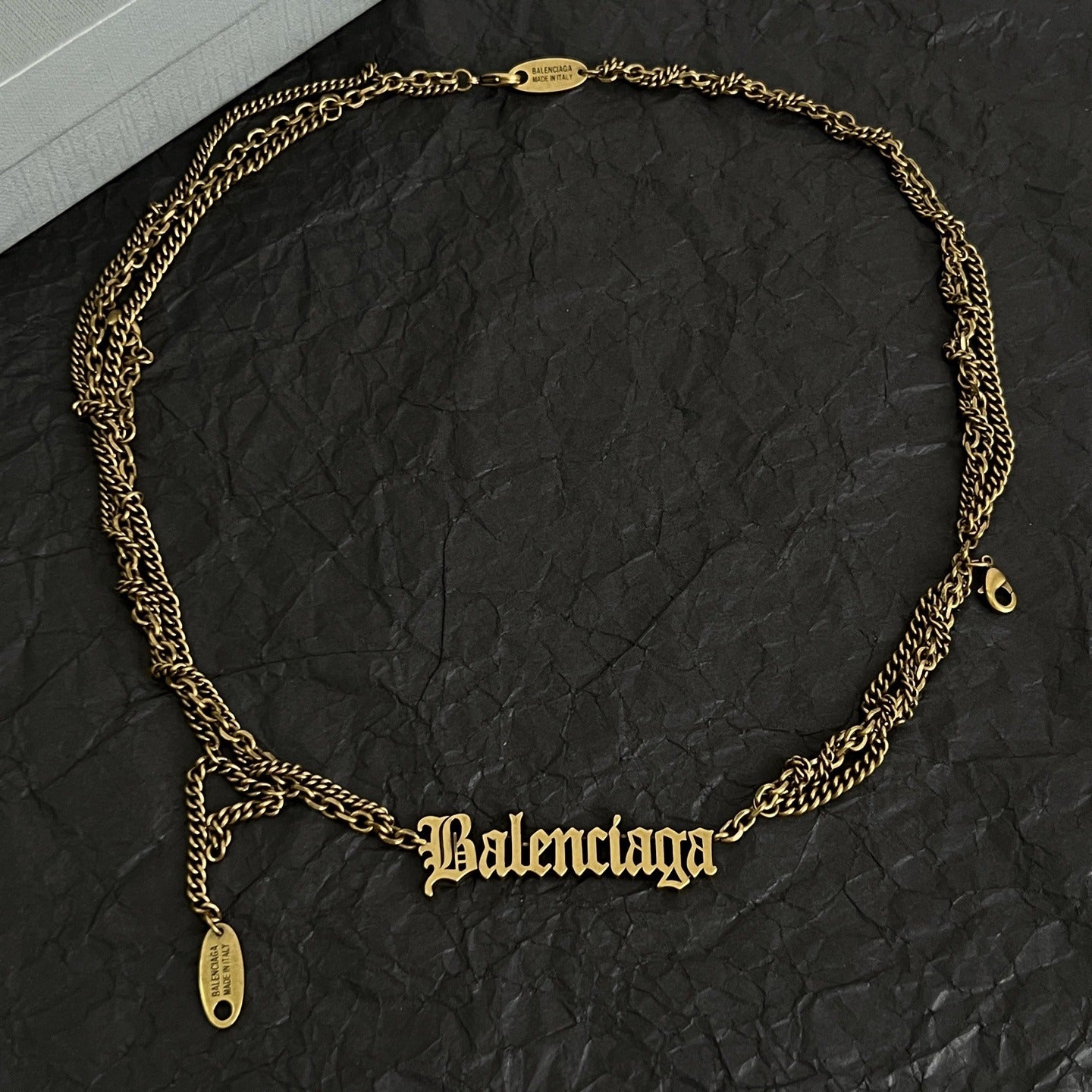Balenciaga Brass Vintage-Finish Necklace