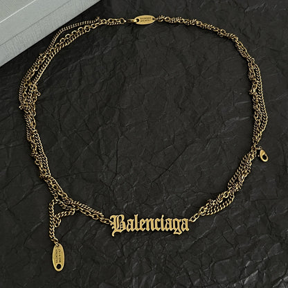 Balenciaga Brass Vintage-Finish Necklace