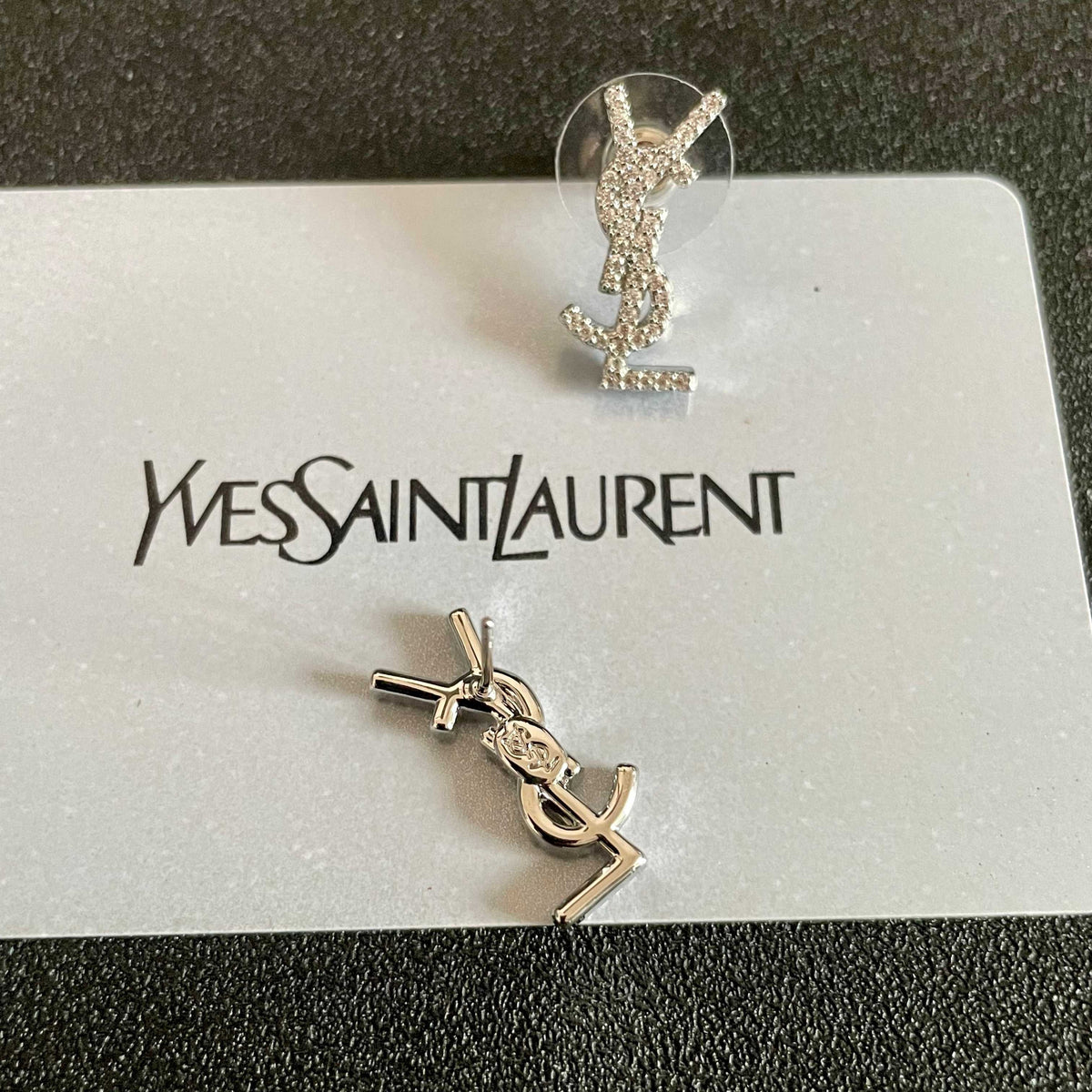Saint Laurent Sterling Silver Vintage-Finish Earrings