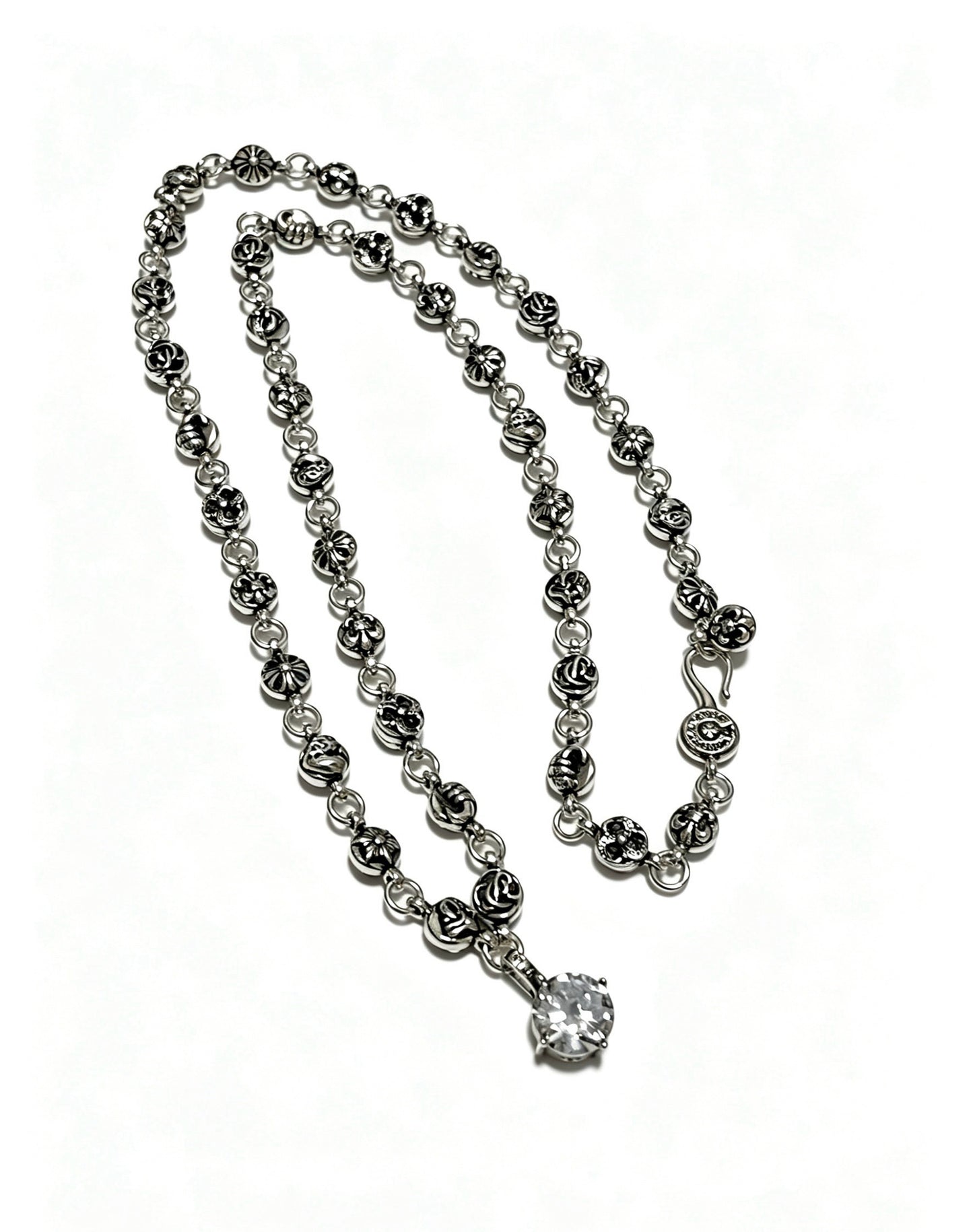 Chrome Hearts Sterling Silver Cross Necklace