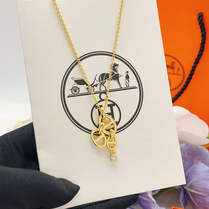 Hermes Gold Brass Tassel Necklace