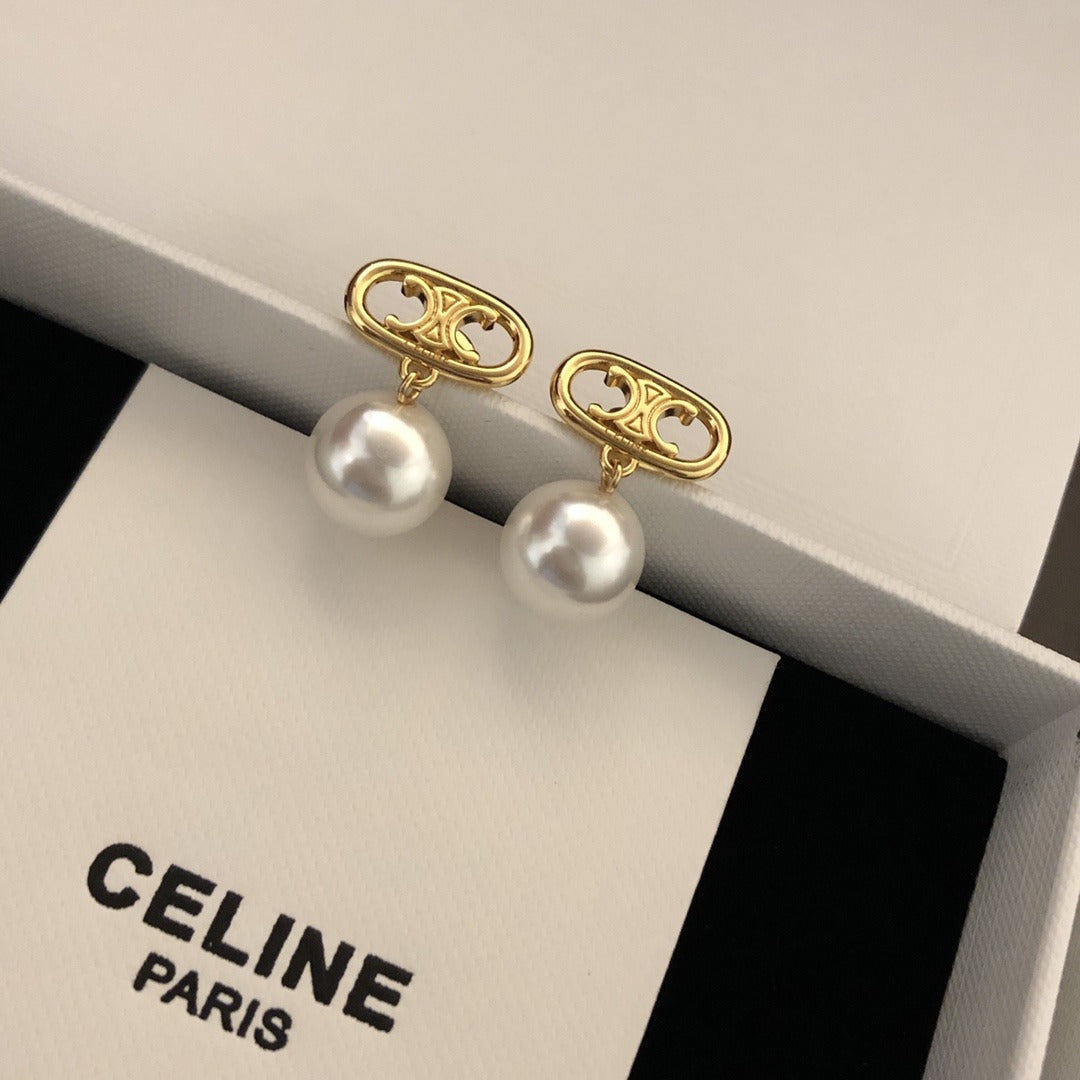Celine Logo Earrings
