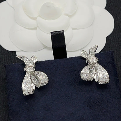 Graff Silver Brass Bow Earrings