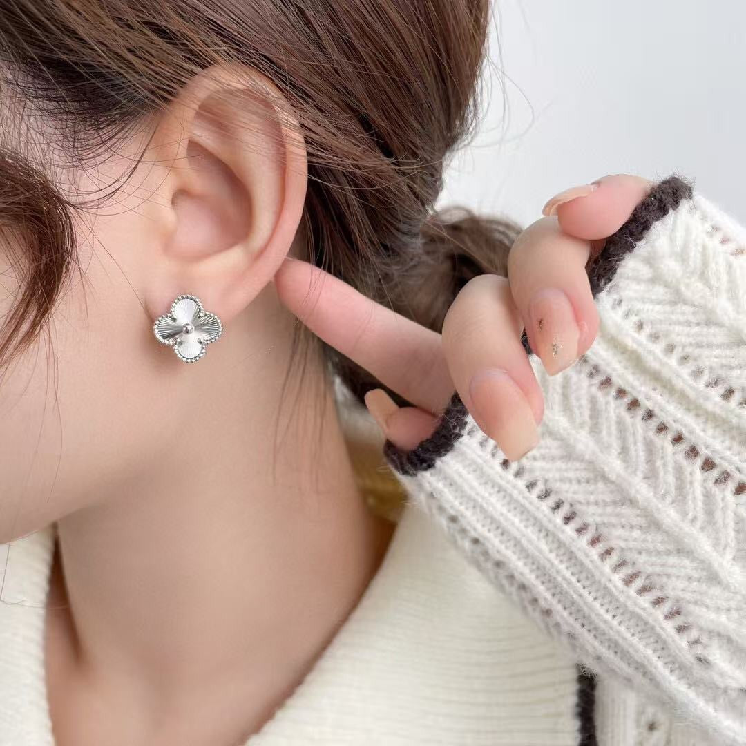 Van Cleef & Arpels Silver Brass Earrings