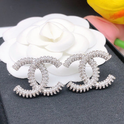 Chanel Silver Brass Earrings