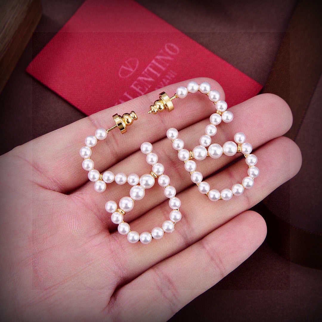 Valentino Gold Pearl Earrings