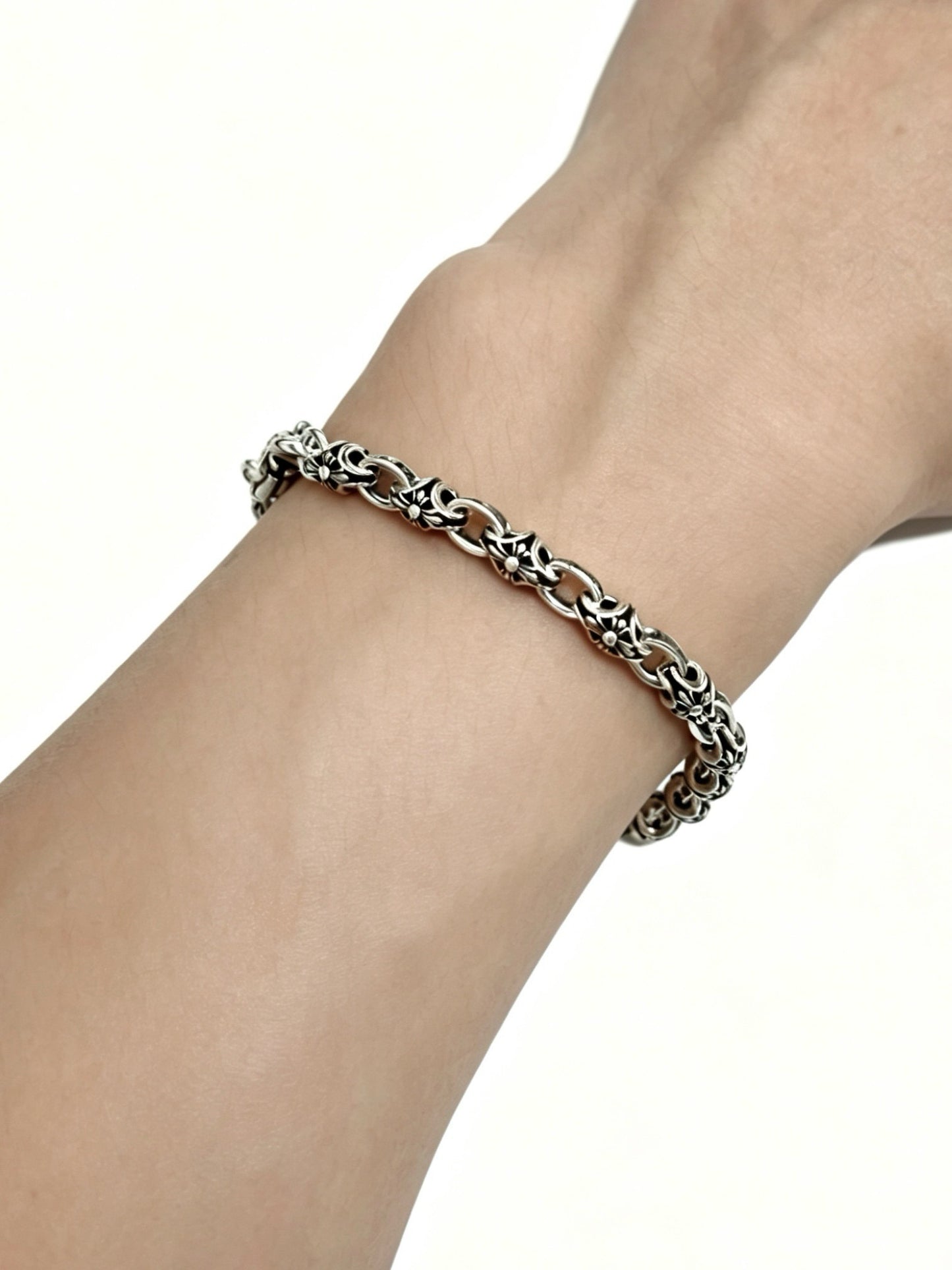 Chrome Hearts Sterling Silver Cross Bracelet