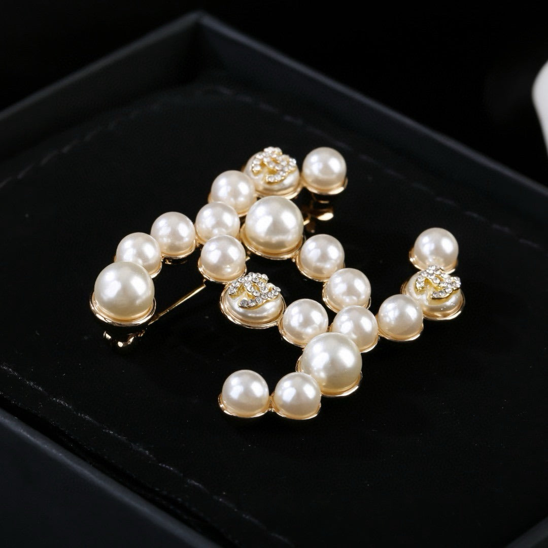Chanel Brass Pearl Brooch