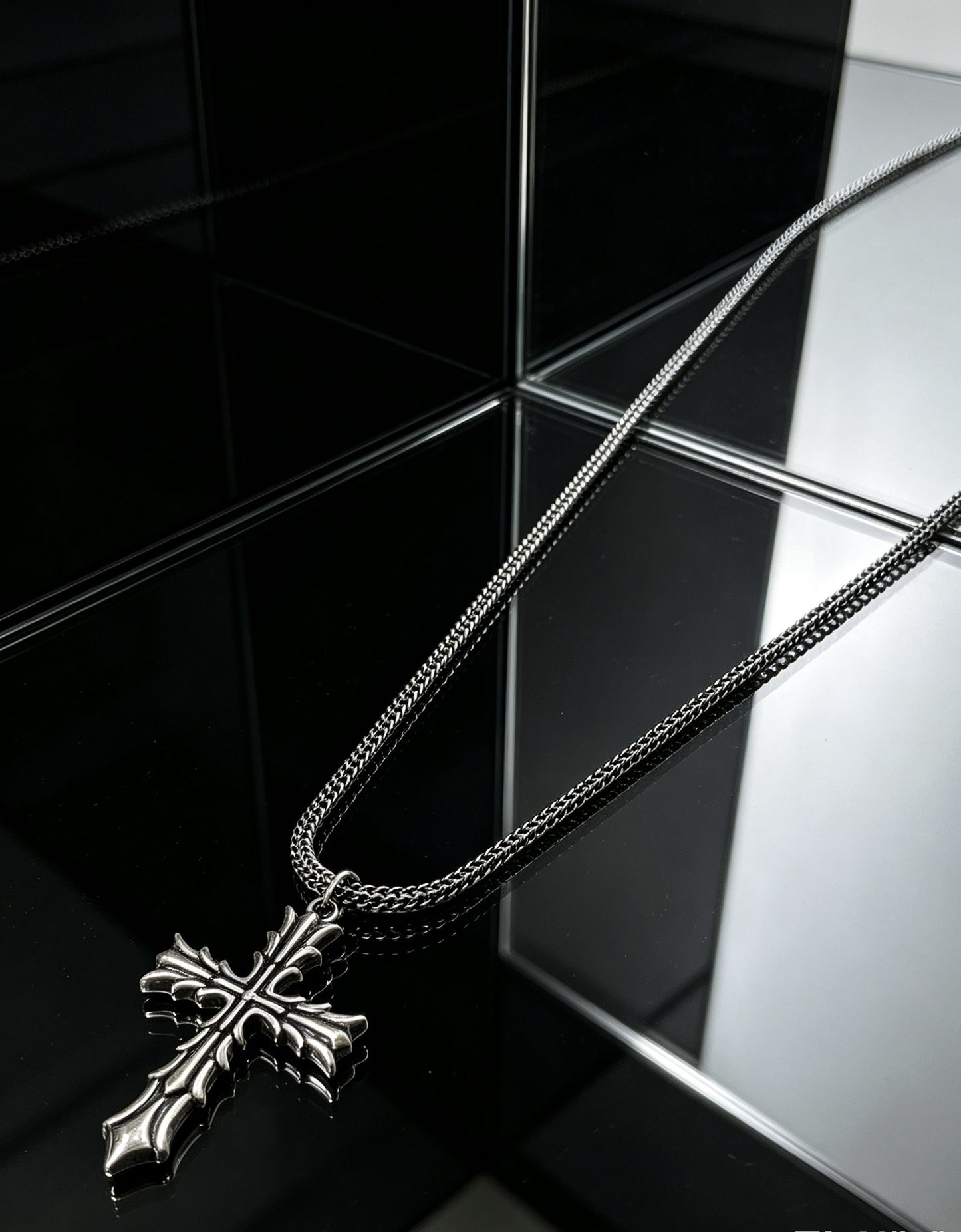 Chrome Hearts Sterling Silver Cross Necklace