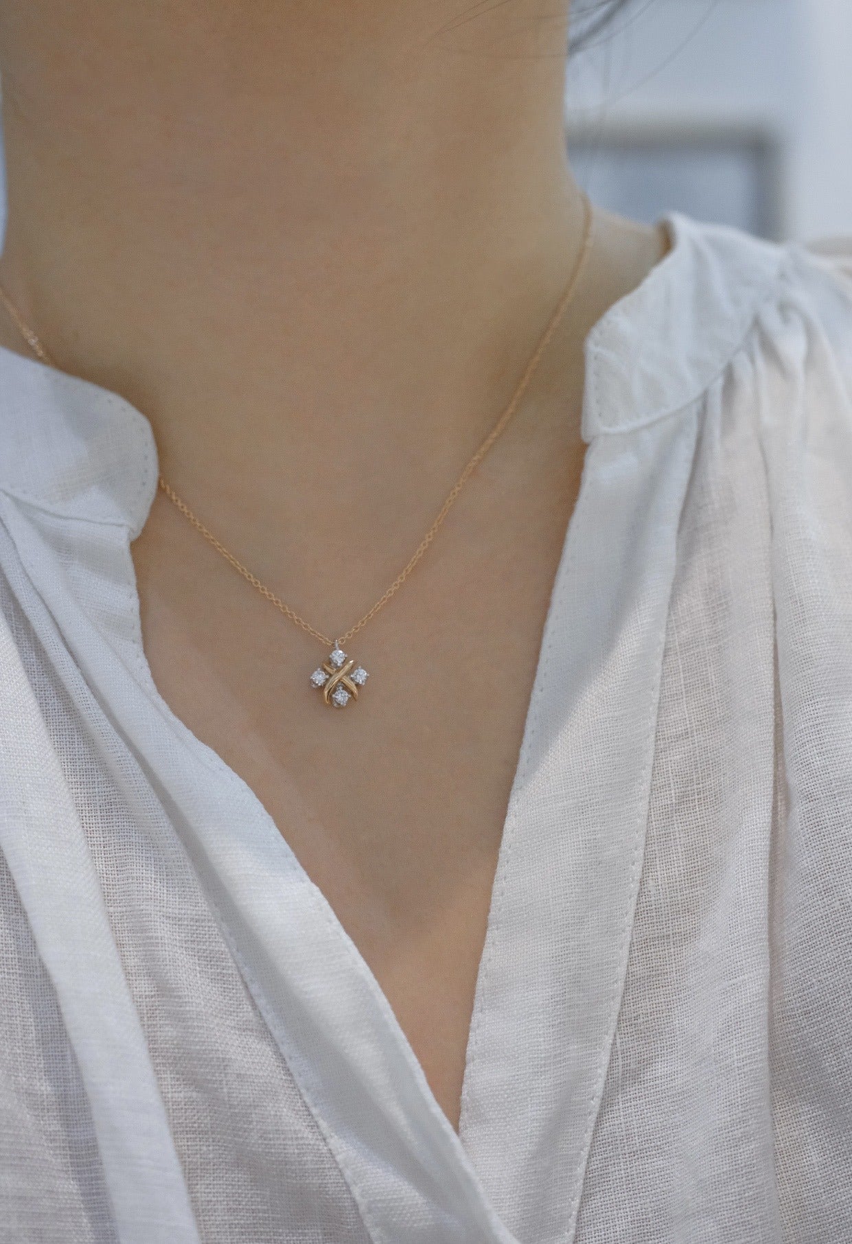 Tiffany & Co. White Brass Necklace