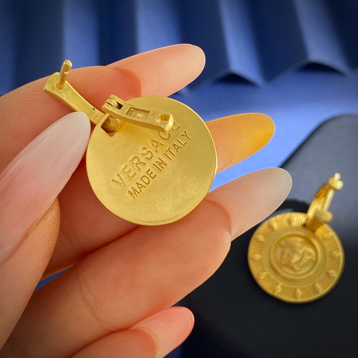 Versace Brass Medusa Earrings